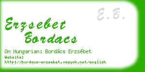 erzsebet bordacs business card